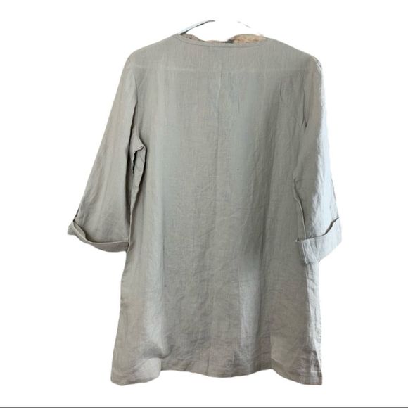 SzM Ellen Tracy Sandstone Tie Neck Top NWT - Picture 2 of 5